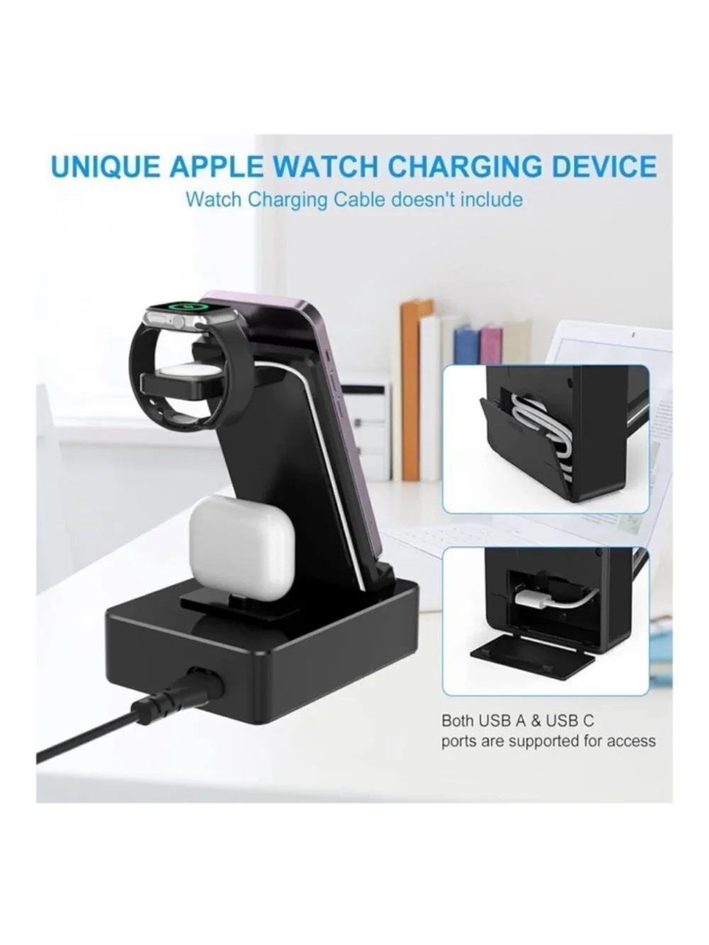 8 in 1 Multifunctional Wireless Charger in Black. New in Box!